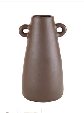 Brown Tall Vase, New in Box, Paper Maché